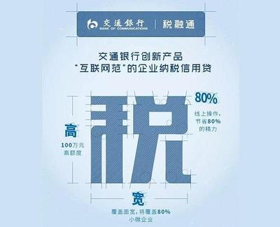 百万高额度助力小微企业,交通银行推出“税融通”纳税信用贷